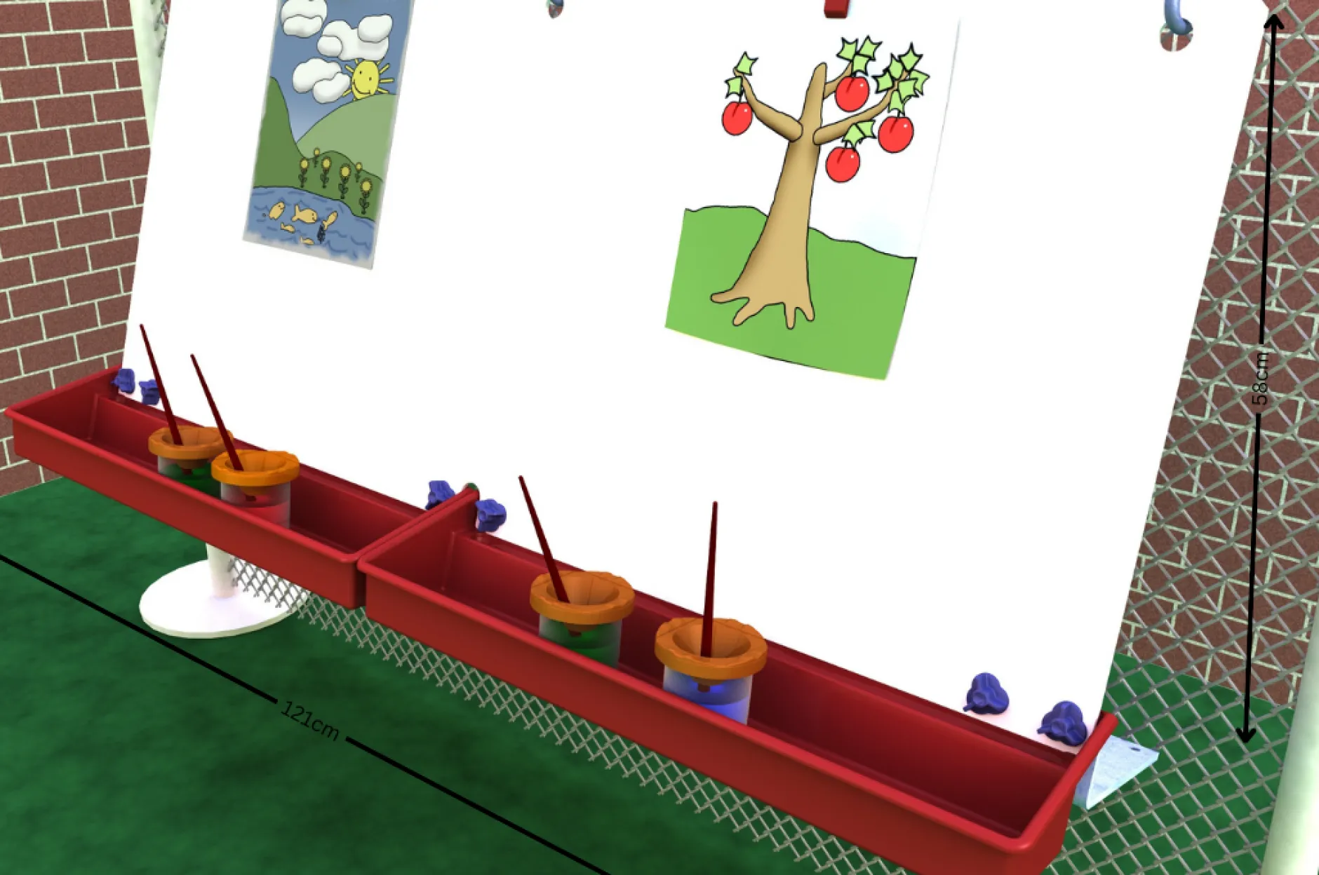 double_hanging_fence_ease_0.webp Educational Toys Double Hanging Fence Easel