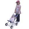 Educational Toys Large Dolls Pushchair Silver With Blue Cover