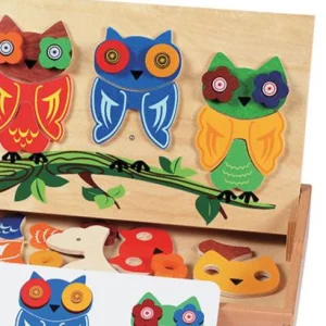 Educational Toys Mix and Match Owls Game in Wooden Box - Reduced To Clear