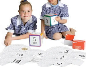 KNOWLEDGE BUILDER Plastic Pocket Dice and Cards - - REDUCED TO CLEAR!
