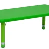 Educational Toys Plastic Rectangular Table Green with Adjustable Legs