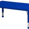 Educational Toys Plastic Rectangular Table Blue with Adjustable Legs