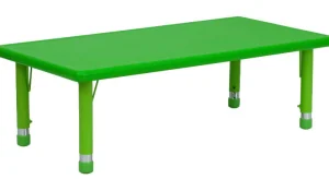 Educational Toys Plastic Rectangular Table Green with Adjustable Legs