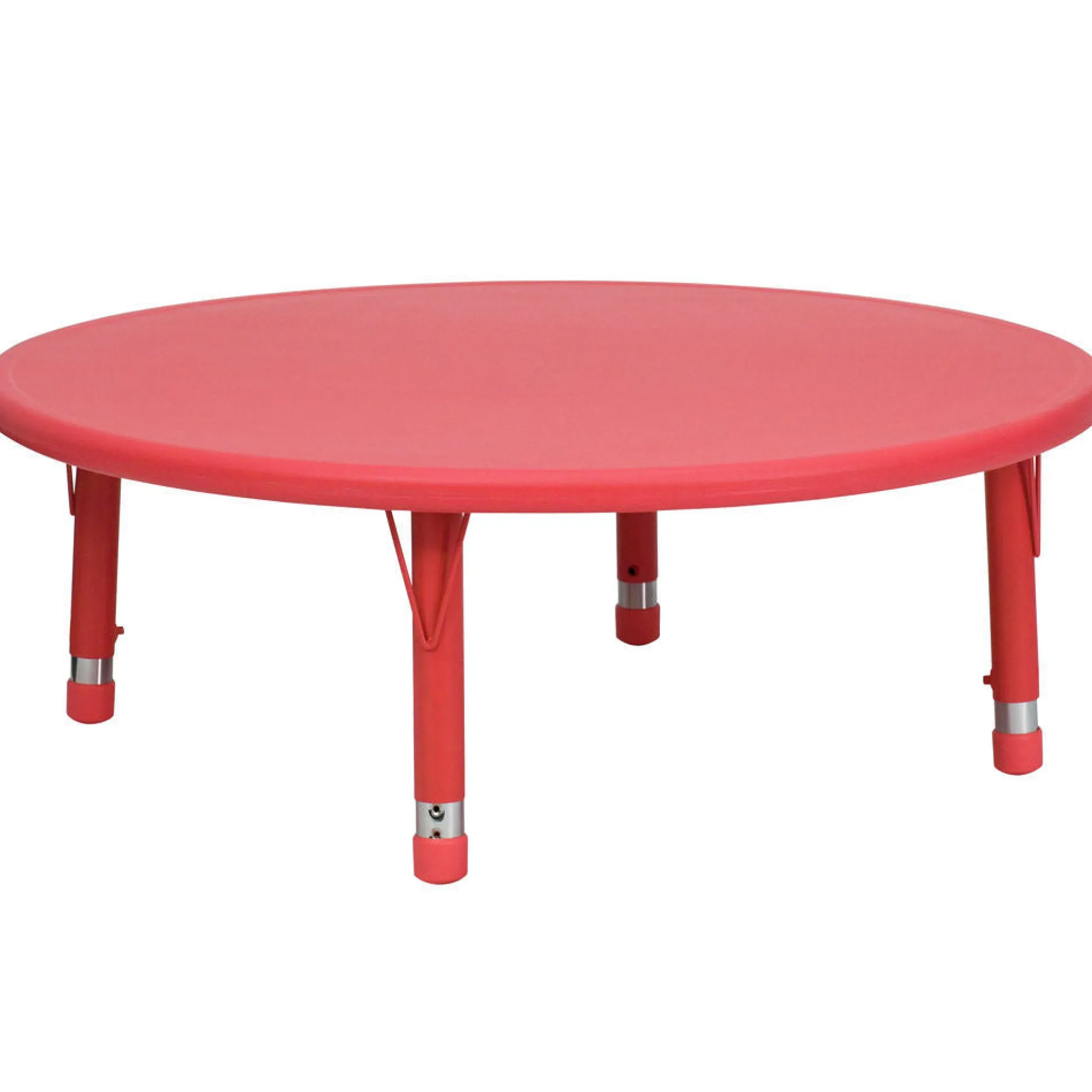plastic_round_table_red_w_1.webp Yucai Plastic Round Table Red with Adjustable Legs