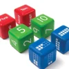 KNOWLEDGE BUILDER Ten Frame And Number Dice - Set Of 6 - Reduced To Clear!
