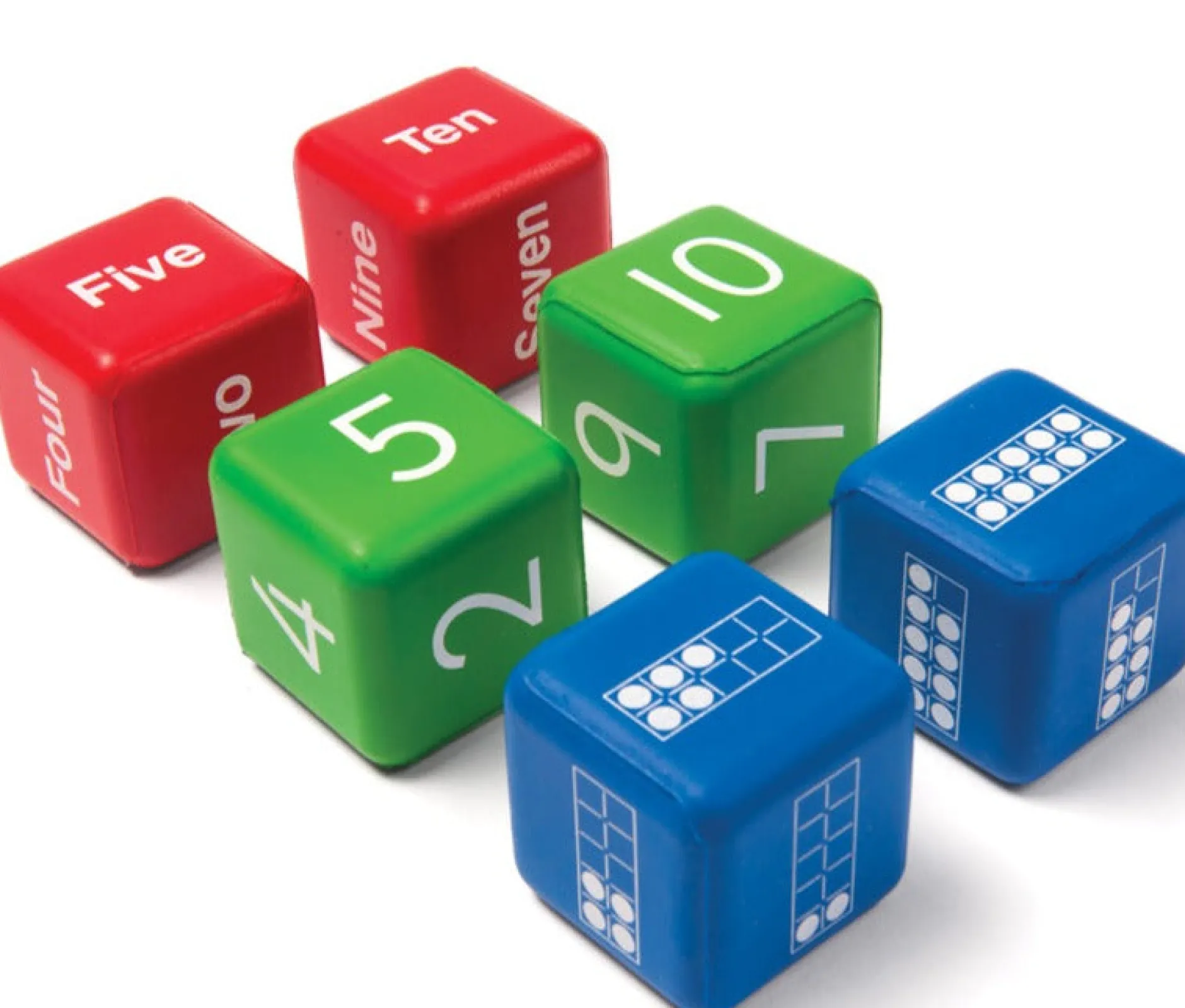 ten_frame_and_number_dice_0.webp KNOWLEDGE BUILDER Ten Frame And Number Dice - Set Of 6 - Reduced To Clear!