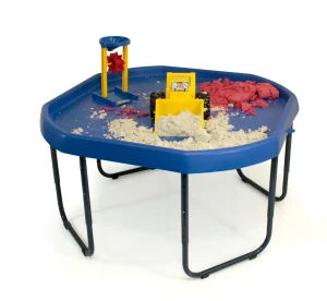 Educational Toys Tuff Tray (100cm), Stand and Water Resistant Cover - Blue Tray, Grey Stand and Blue Cover
