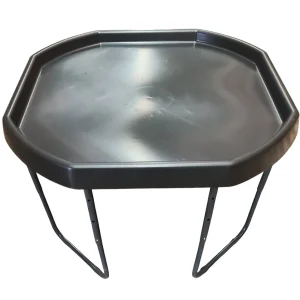 Educational Toys Tuff Tray (100cm), Stand and Water Resistant Cover - Black Tray, Grey Stand, Blue Cover