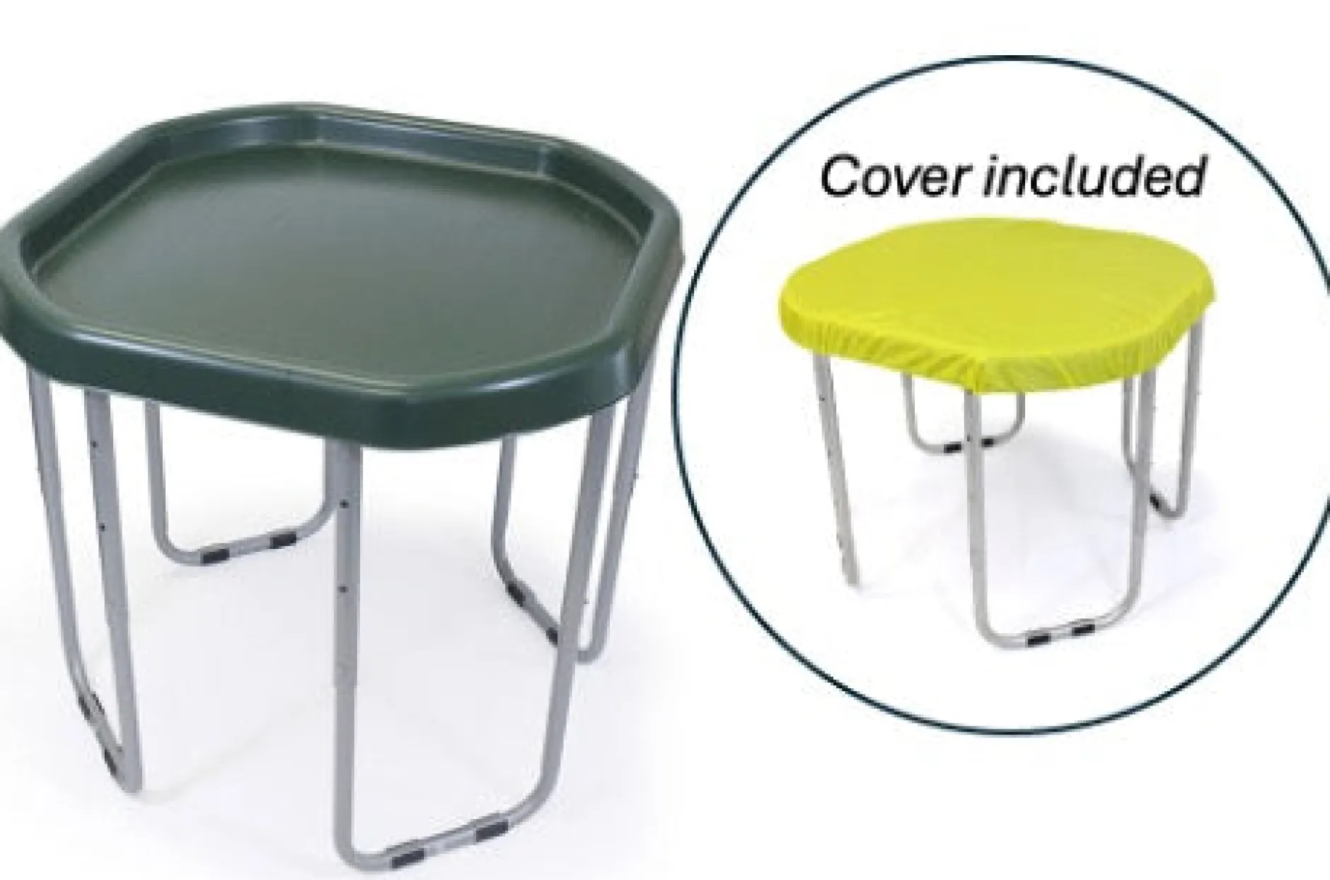 tuff_tray_cm_stand_and_wa_4-2.webp Educational Toys Tuff Tray (70cm), stand and water resistant cover - Green tray and yellow cover