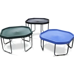 Educational Toys Tuff Tray (100cm), Stand and Water Resistant Cover - Blue Tray, Grey Stand and Blue Cover