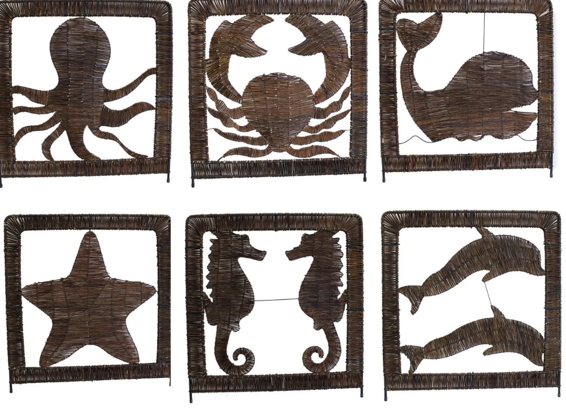 wicker_panels_sea_creatur_0.webp Educational Toys WICKER PANELS SEA CREATURES SET OF 6 - REDUCED TO CLEAR!