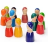 Educational Toys Wooden Rainbow Dolls Set