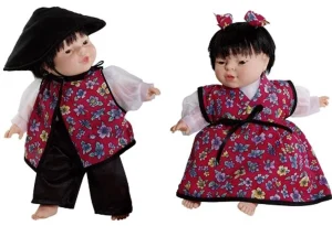 Robbie Toys World Doll Pair of East Asian Dolls
